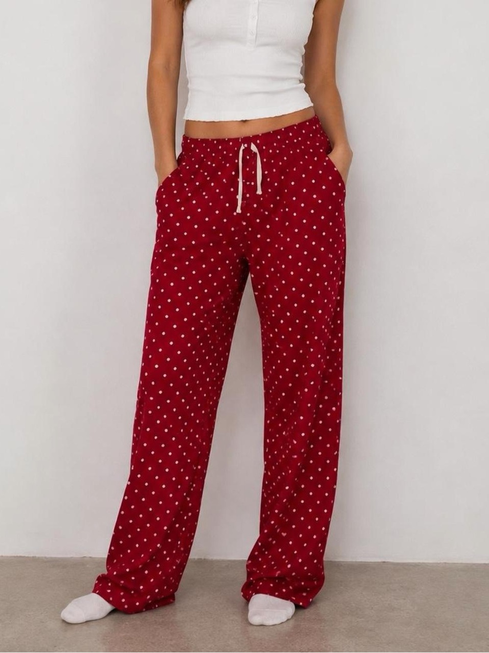 Amazon Essentials Red Polka Dot Pajama Pants XS
